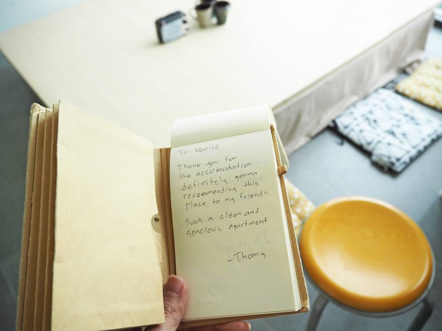 "Thank you for the accomodation,definitely gonna recommend this place to my friends. Such a clean and spacious apartment!" - Thomy