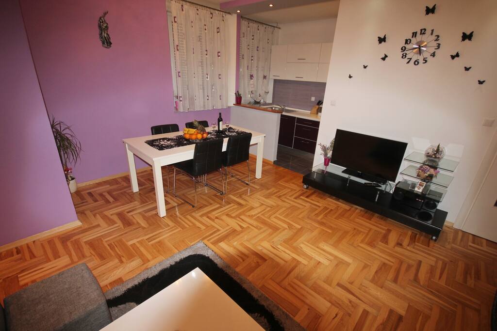 dining table and kitchen