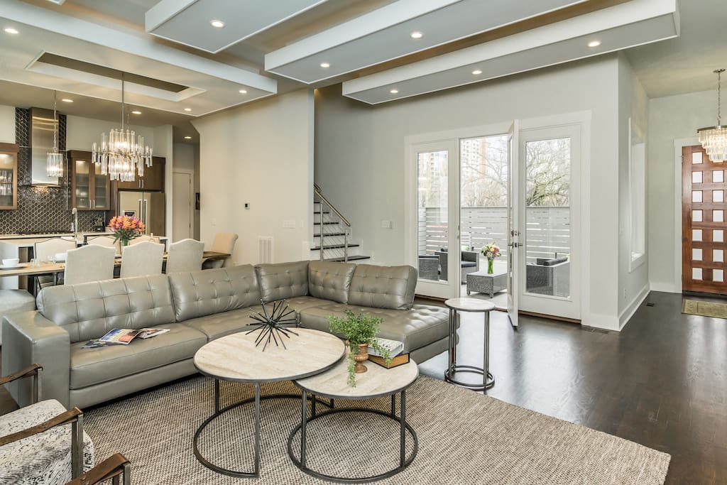 French Doors to the 1st Floor Patio. Plenty of Seating and Space for Socializing