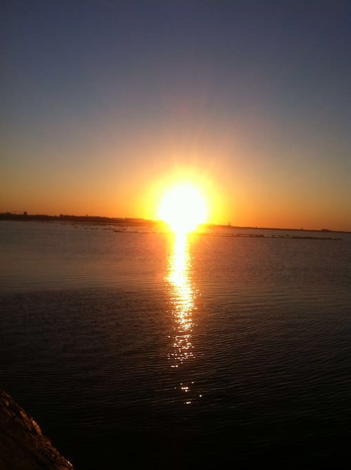 Praia de Faro at 6-7 hour in the morning