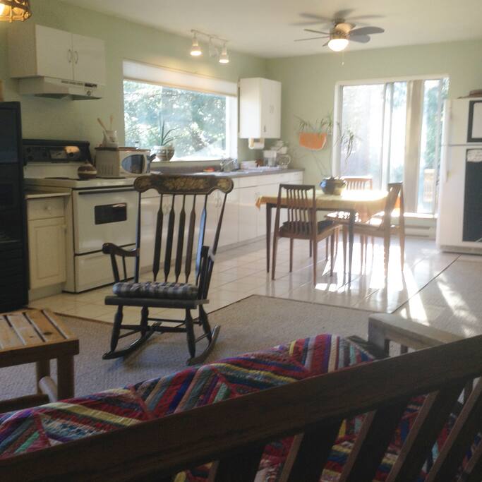Living room, kitchen from wide angle