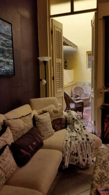 Living room that can scape to private interior patio.