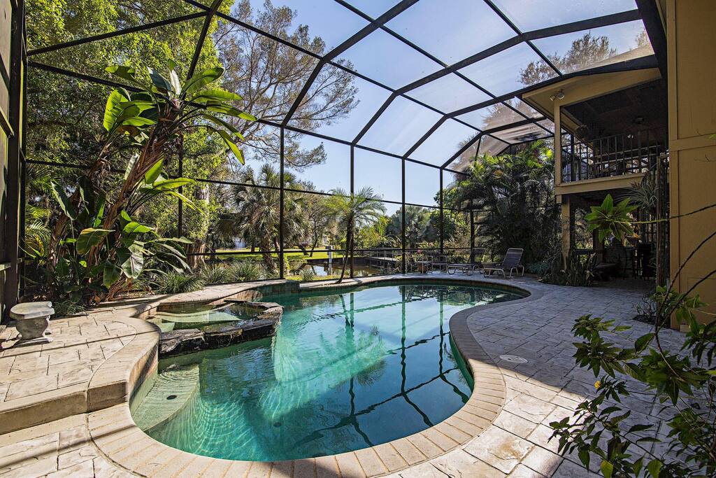Pool overlooking lake