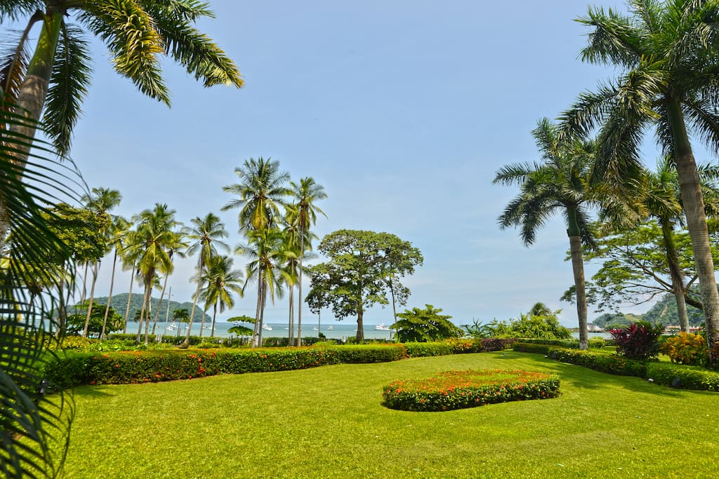 Large garden with ocean view, lots of space for the kids to play around.
