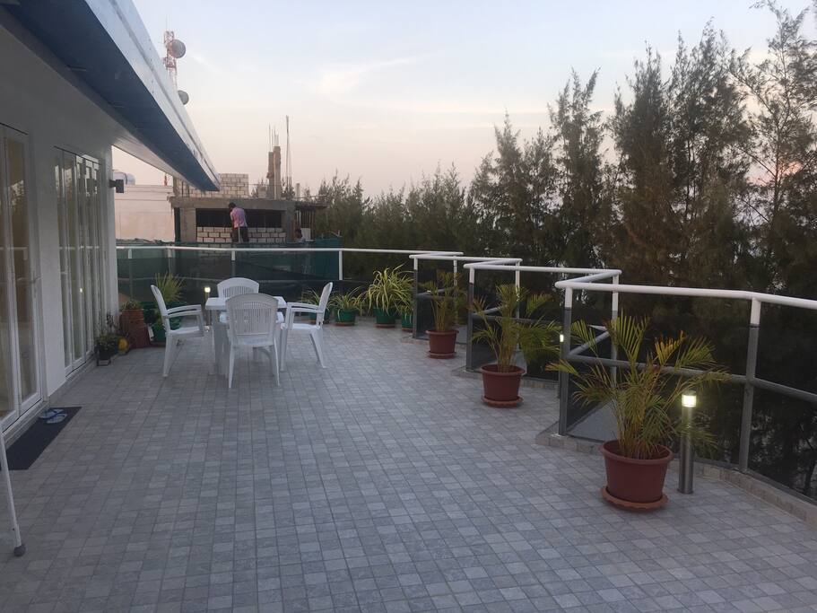 Private Terrace overlooking the Beach