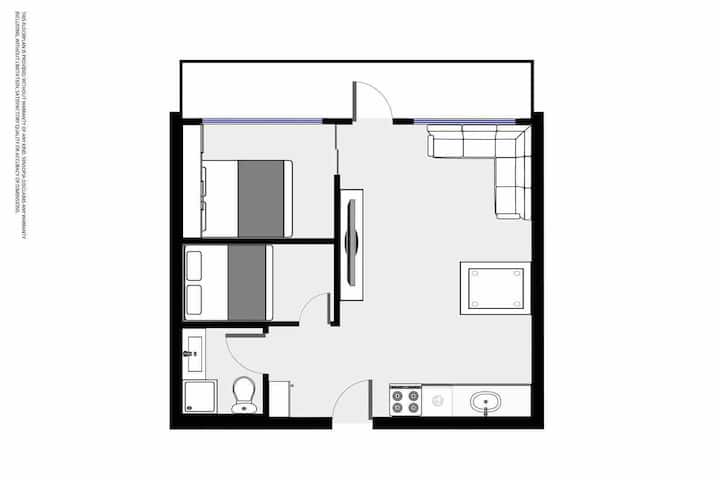 平面图。最小的卧室通风通风，空气清新，已于2020年10月修复。 现在有一些新鲜空气，没有窗户。 次卧配备两扇窗户。 
