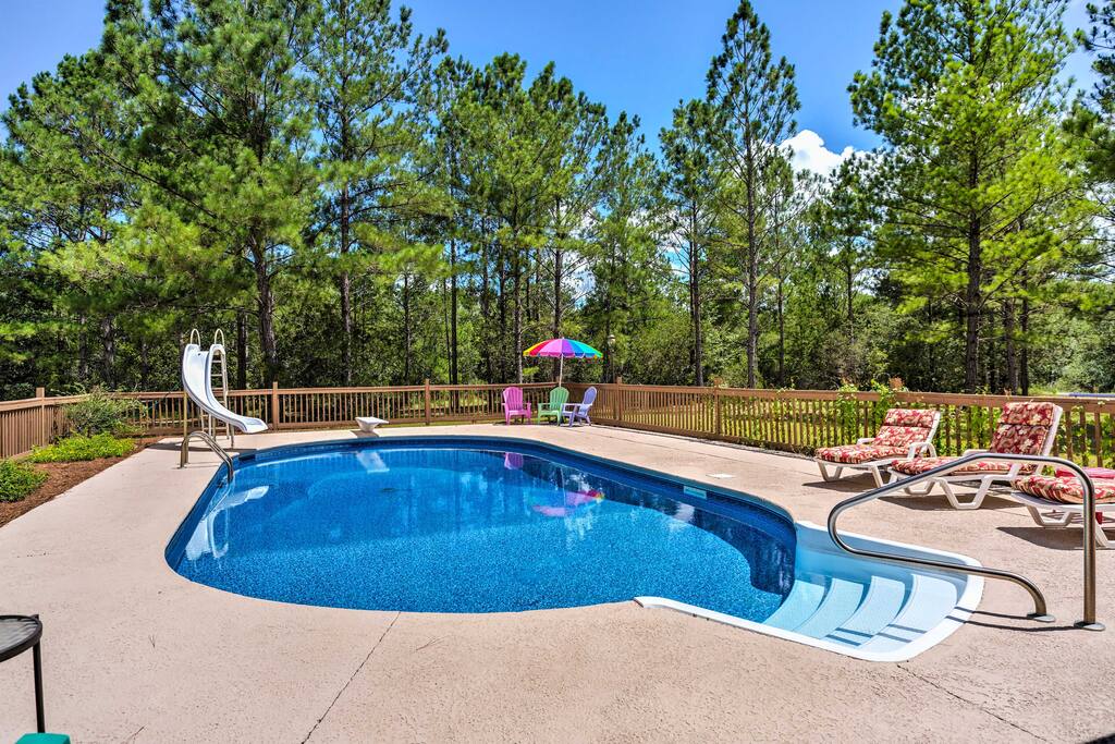 The property boasts 1,100 square feet of living space, sleeping accommodations for 4 and an abundance of on-site amenities.