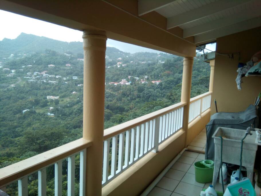Back balcony looking out in to the valley