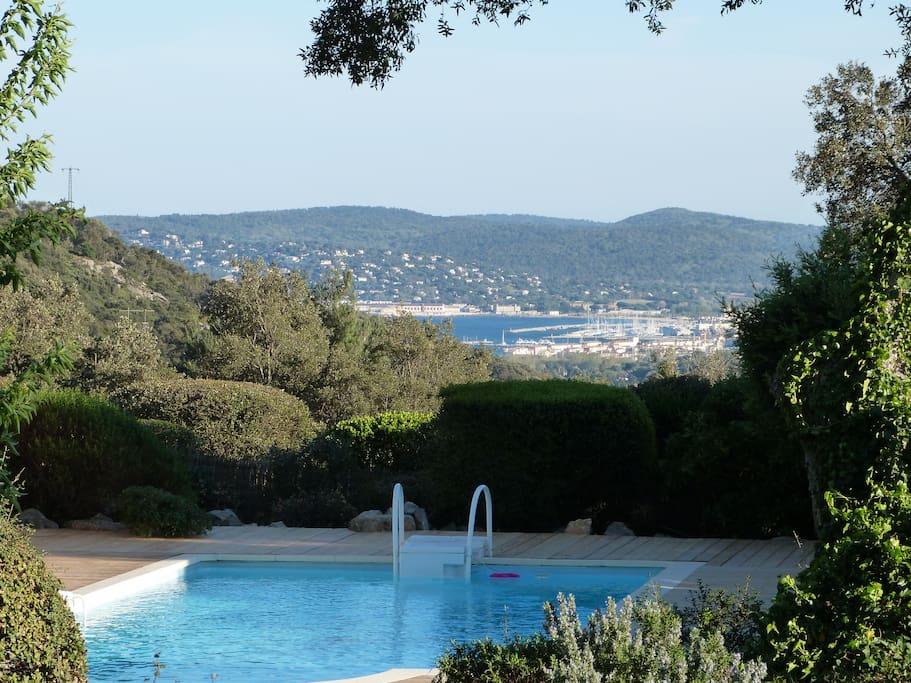 Pool with stunning views of the Bay of St Tropez