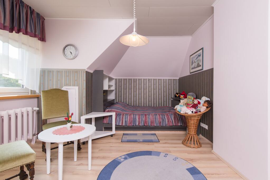 The bedroom with a doublebed