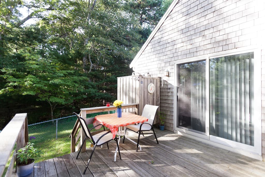 Deck for relaxing and outdoor shower