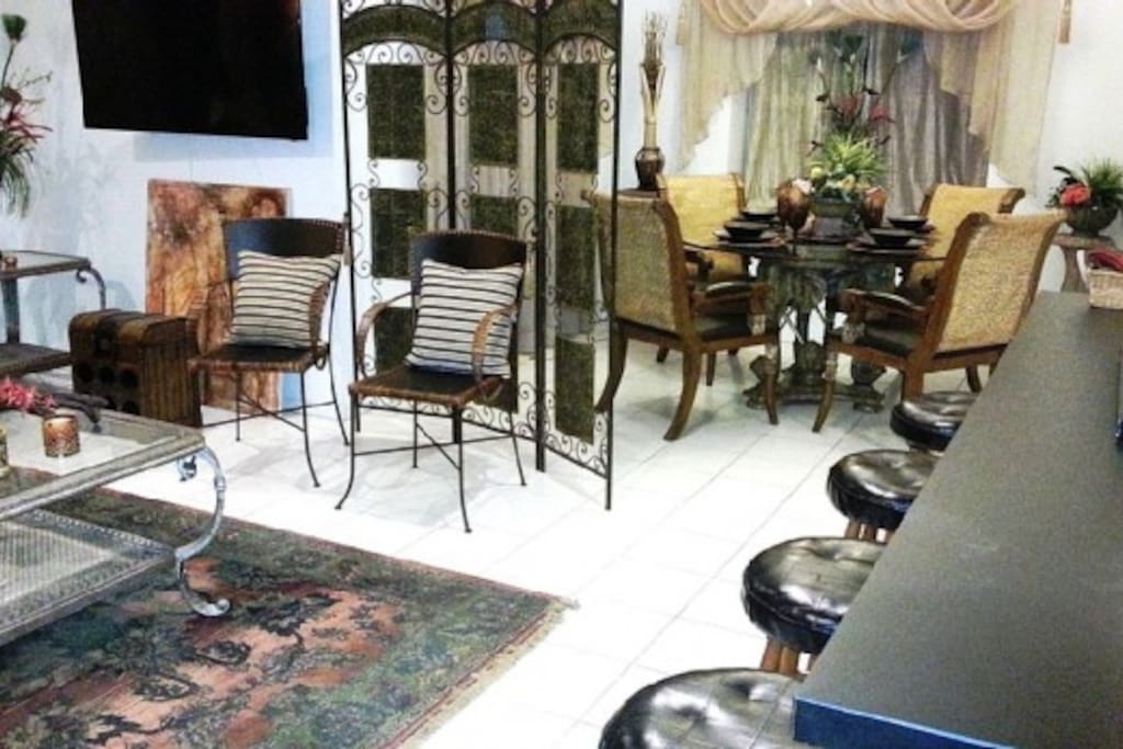 Living room dining area