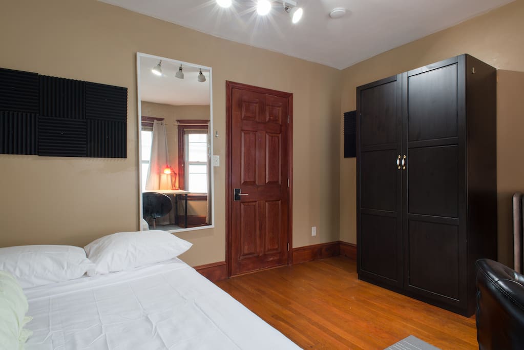Large closet and mirrors
