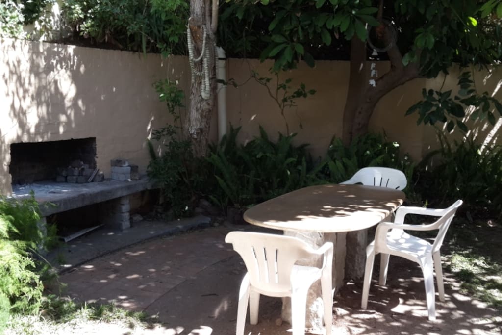 Quiet Braai facility at the back of the house in private garden