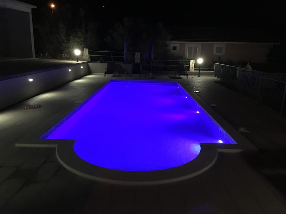 Swimming pool by night