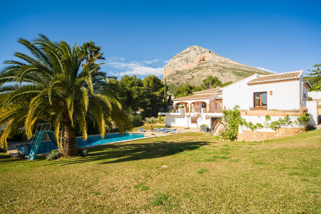 Landscaped enclosed gardens around the villa