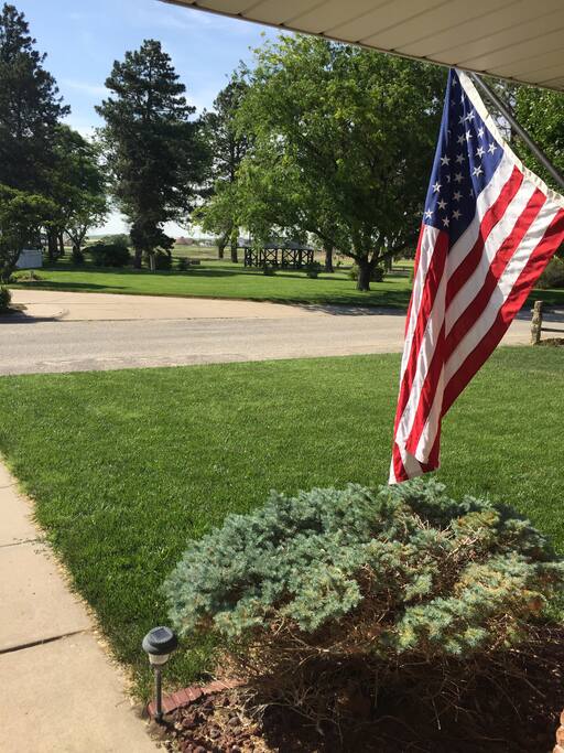 View from front door to nearby park