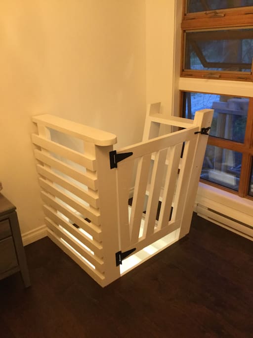 Railings and gate to border the ladder to main floor