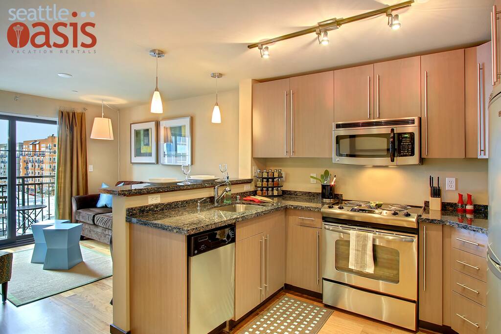 The modern kitchen has everything needed to make a great "home cooked" meal.