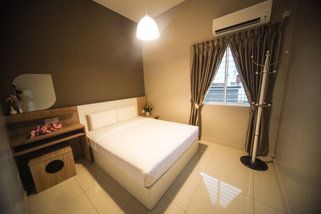 Master bedroom with attached toilet