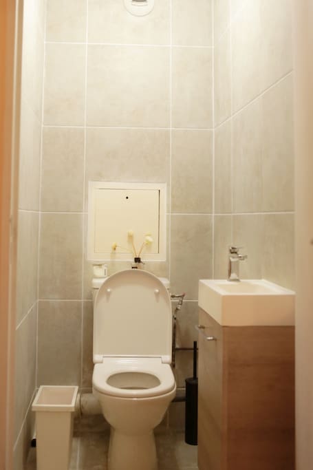 Neat toilet, separated from the shower