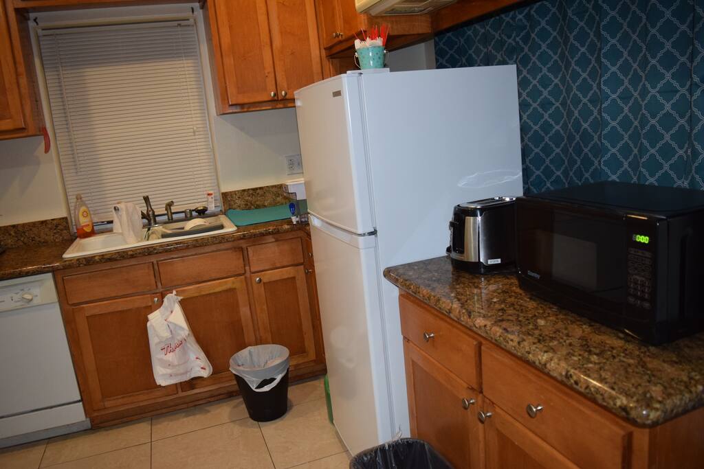 shared kitchen (no stoves; no oven; no cookware)