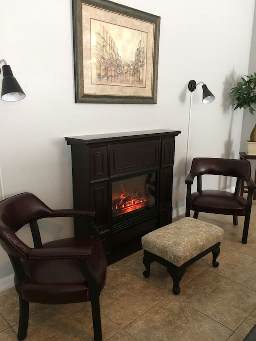 Electric Fireplace in L/R Reading Area