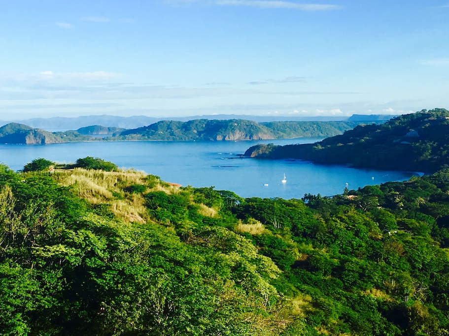 Sit on our brand new hand made teak furniture and take in the view while sipping tea or enjoying an imperial. Pura Vida!