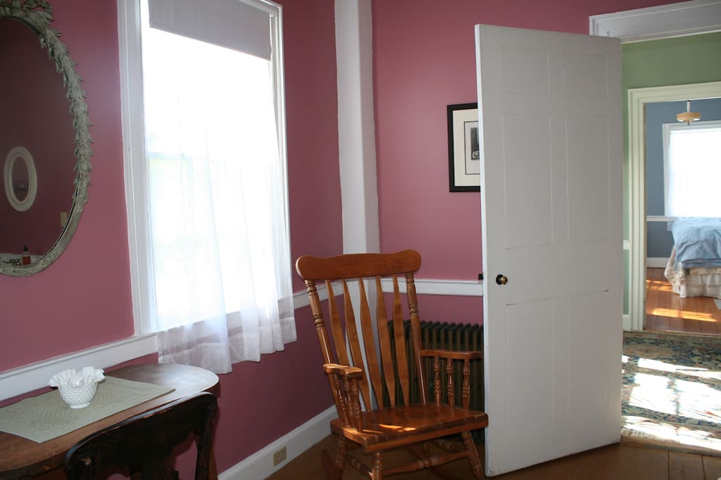 Rocker and window facing east.