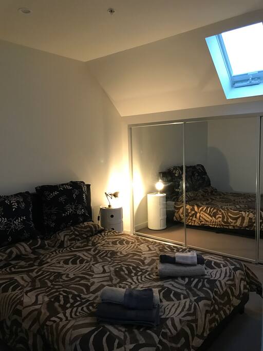 Queen Bedroom Night w Sky light