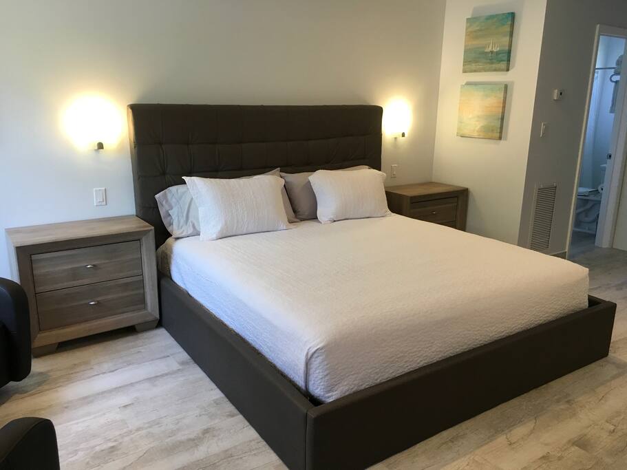 King sized bed.