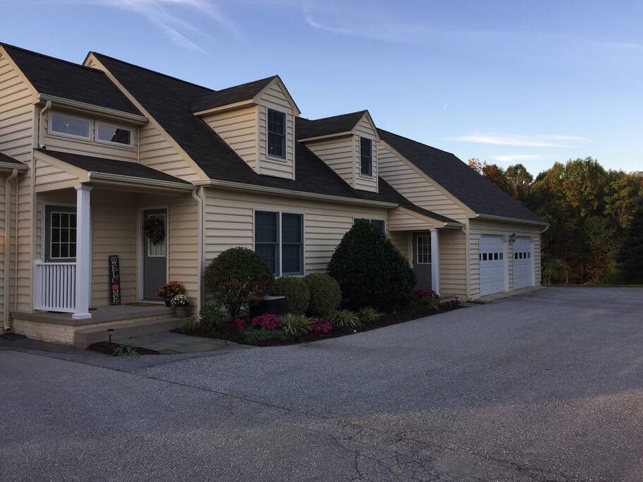Plenty of space to park in front of apartment or beyond the garage.