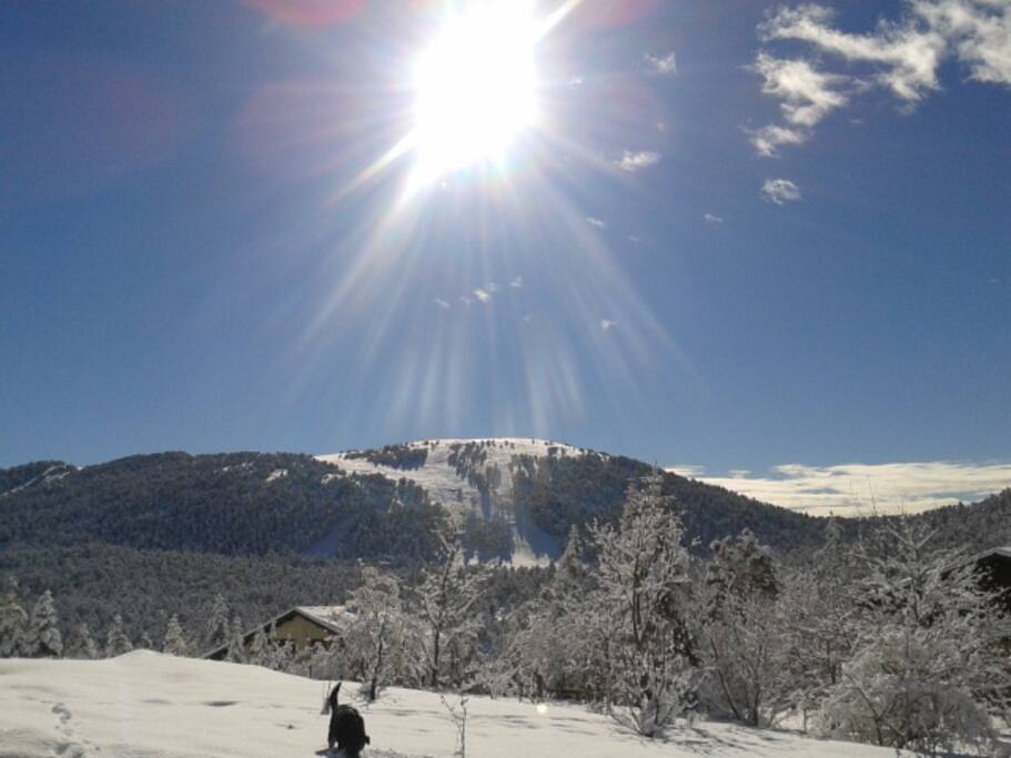 face a la station de ski la Moulière