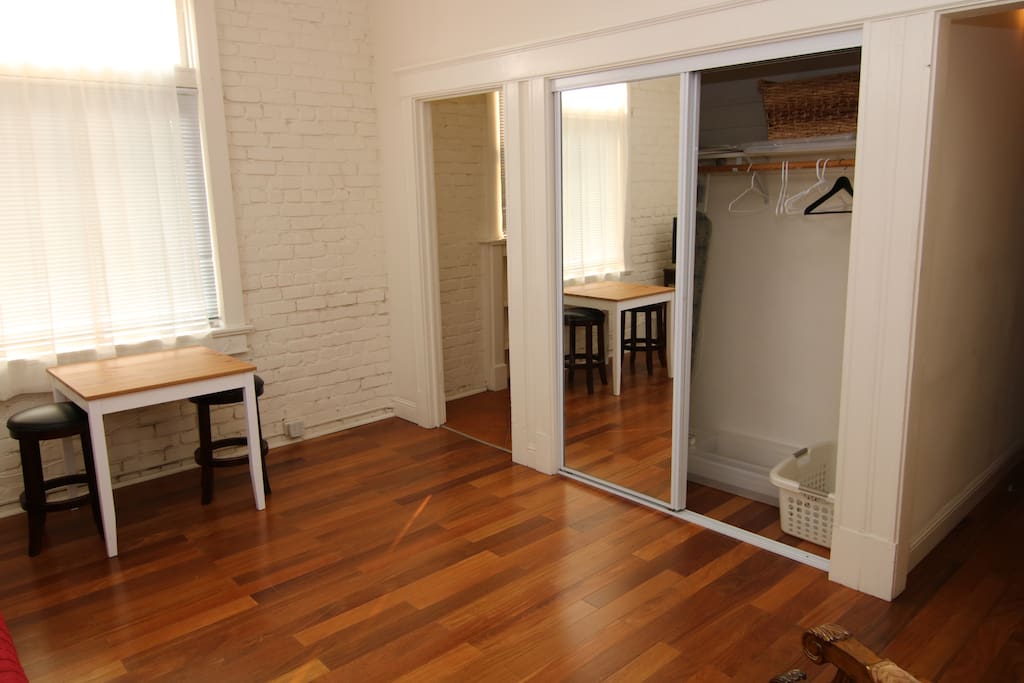 Closet w/ Linens in Living Room