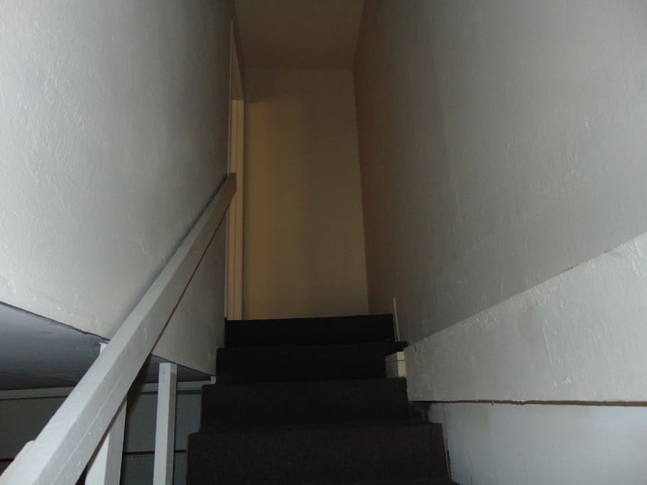 Stairs to private studio apartment