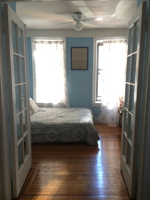 Bedroom -- Queen bed, plenty of natural light and quiet.