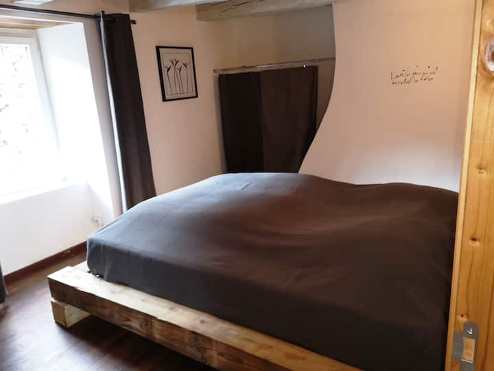 Chambre grise lit 160x200