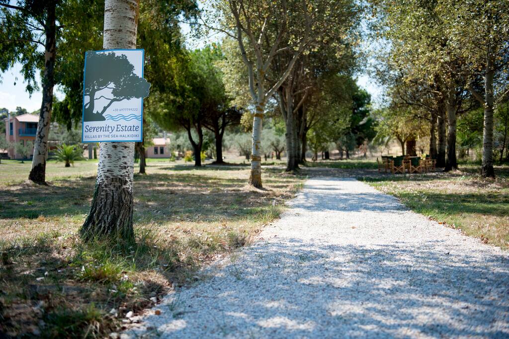 Pathway from the beach to the villas