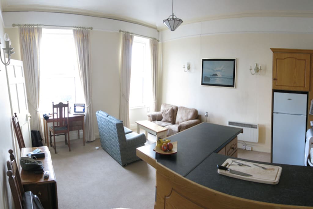 kitchen, living room. Southern facing means light all day.