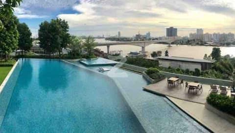 Luxury riverfront condo in prime area next to MRT