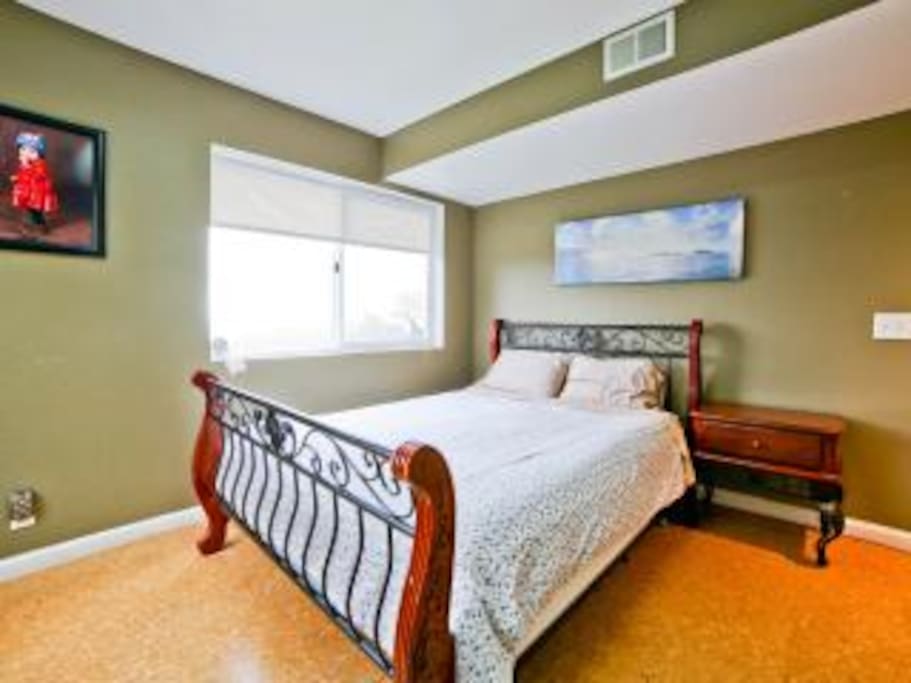organic mattress-queen bed (bedroom 1 northern side)