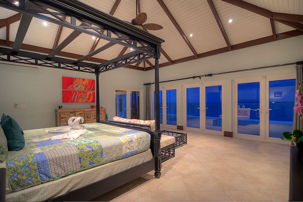Master Bedroom has 3 french doors leading to the outside deck