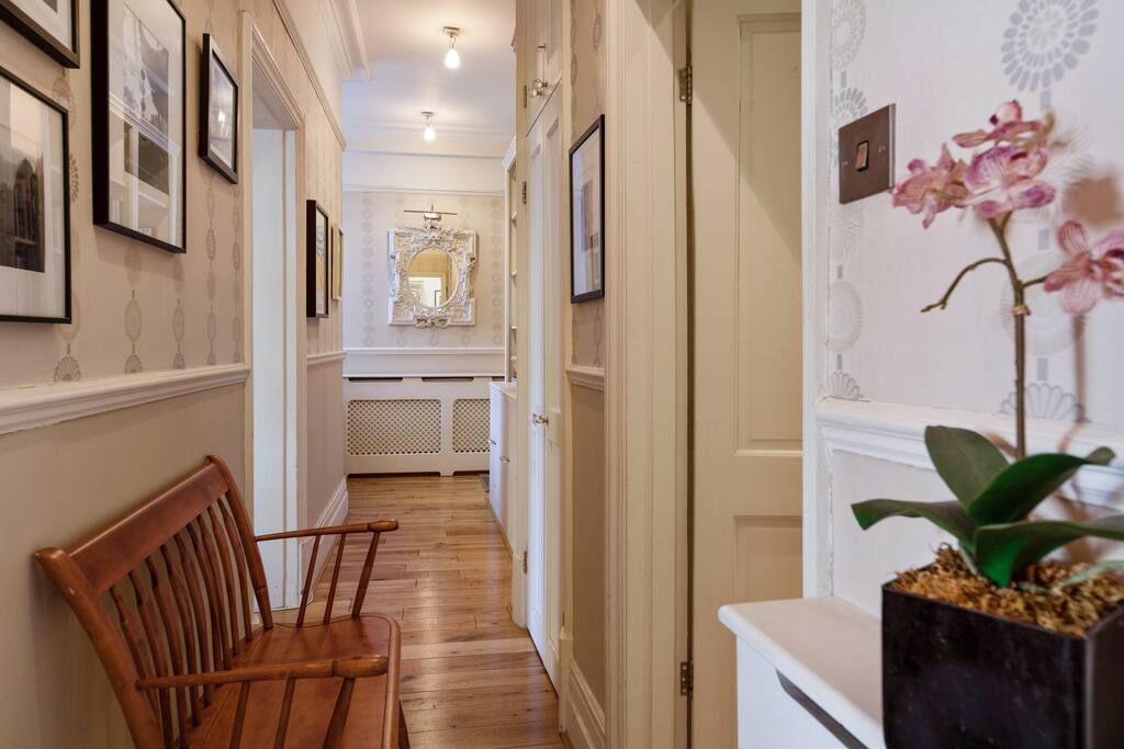There are beautiful wooden floors throughout.