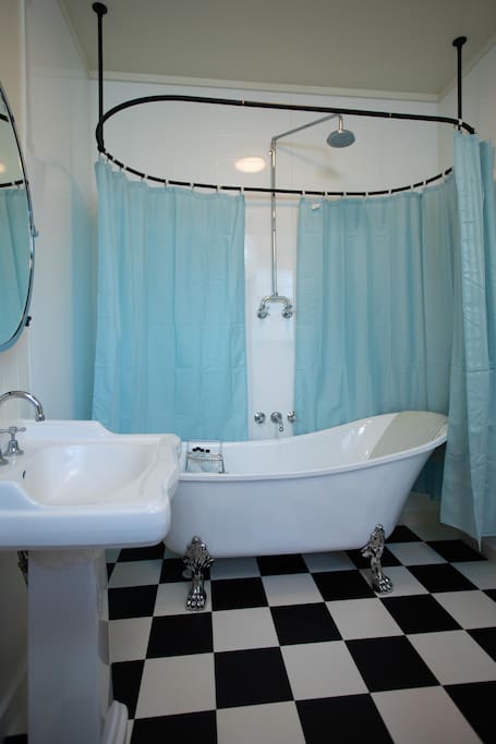 Private bathroom, with shower over bath