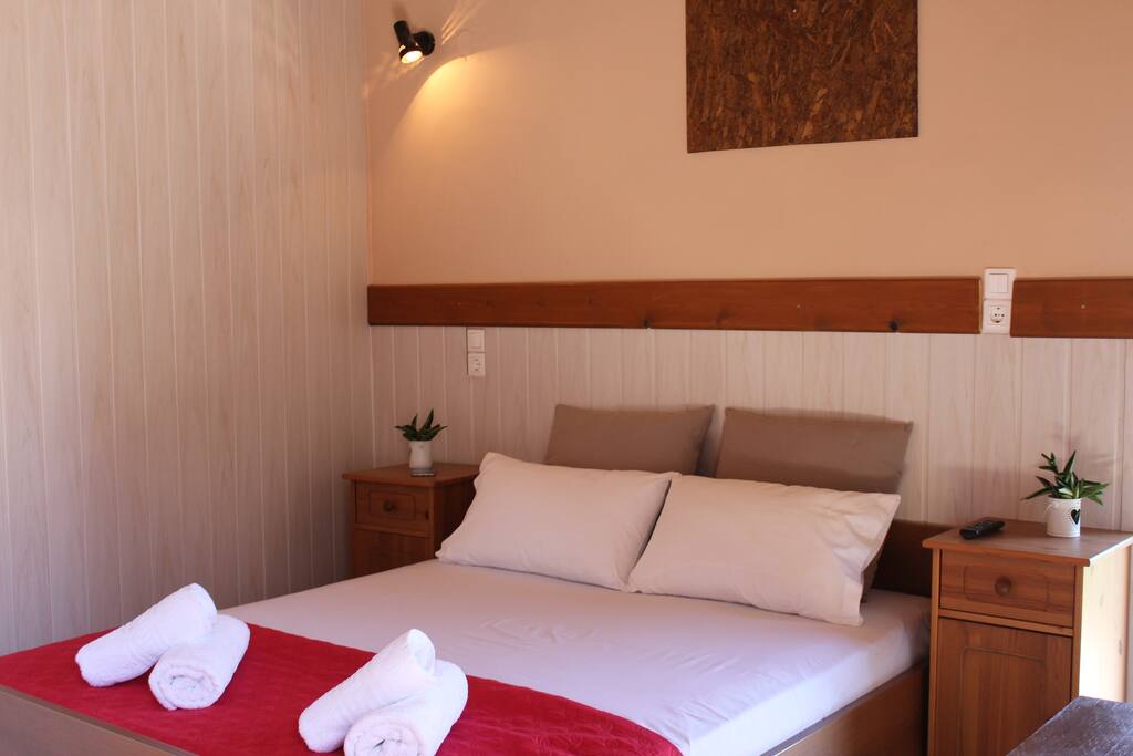 First Bedroom with Double bed, Air-condition, wardrobe, 2 balconies