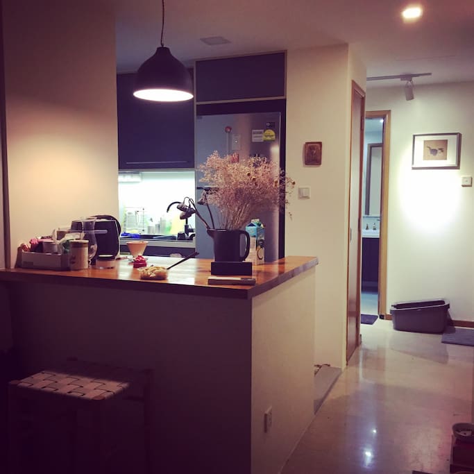 Fully furnished open kitchen