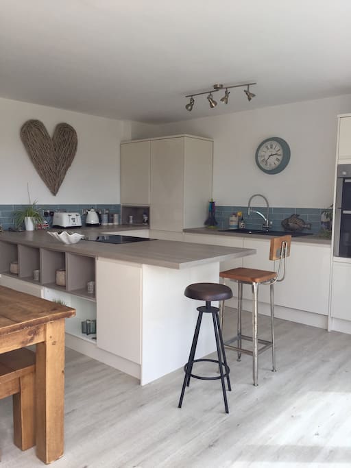 Open plan living, kitchen view