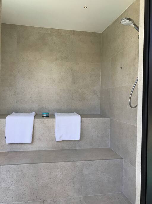 Steam sauna with shower