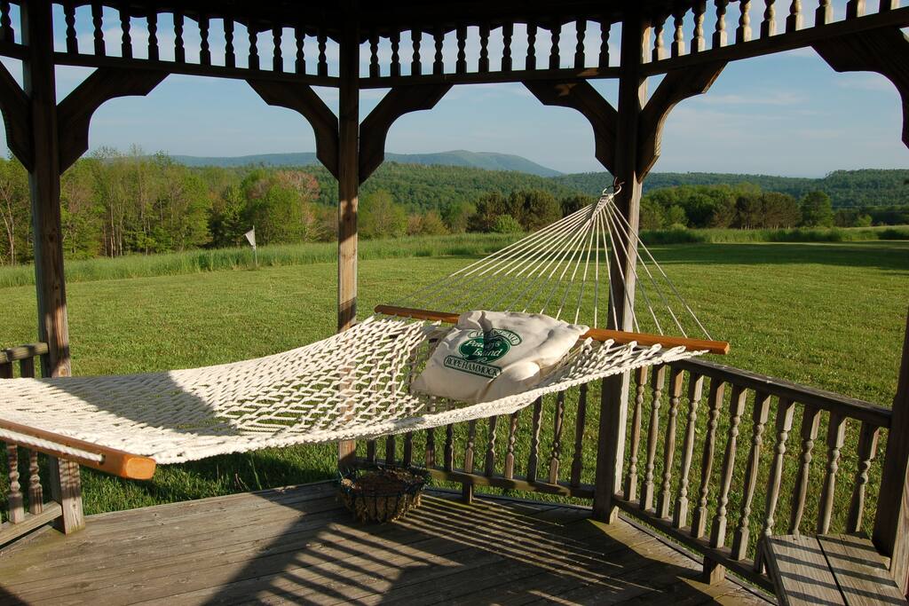 Gazebo on rear yard with view to east and North Mountain