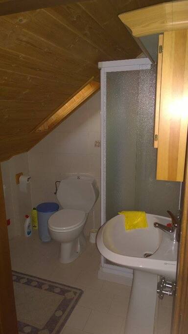 Bagno mansarda con doccia